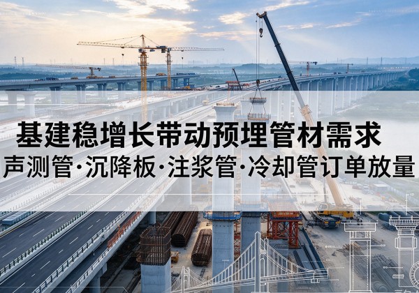 泉山基建稳增长带动预埋监测管材需求，声测管、沉降板、注浆管订单持续放量